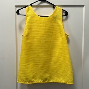 J.Crew open back sleeveless shirt, size 8 yellow